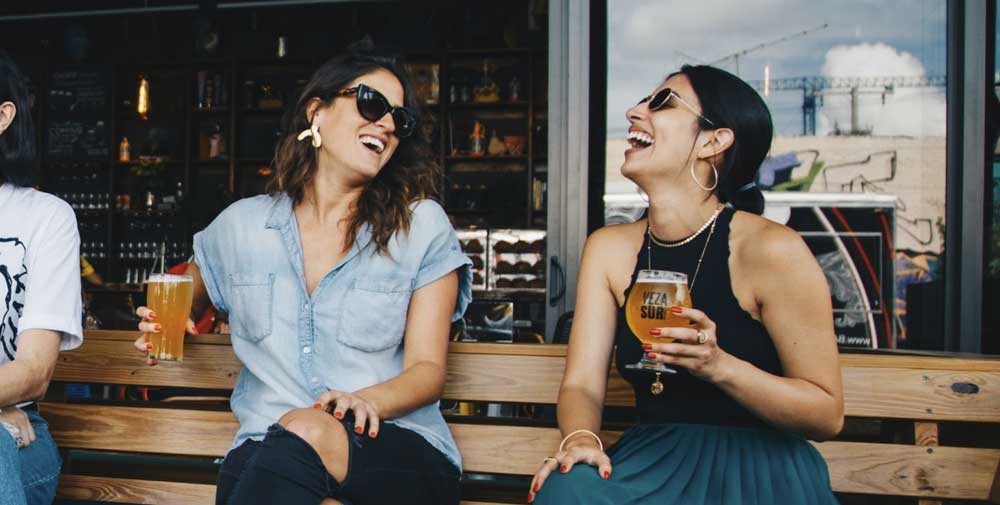 drinking beer with friends