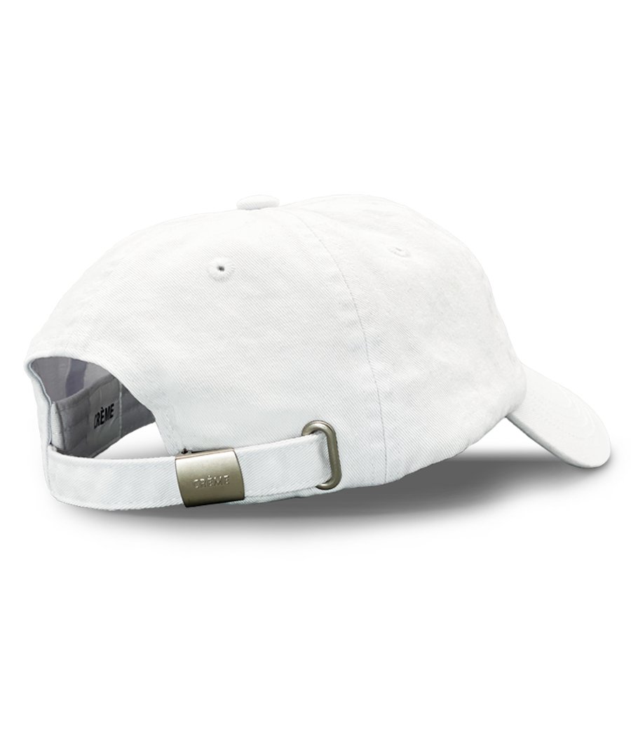 white dad hat back