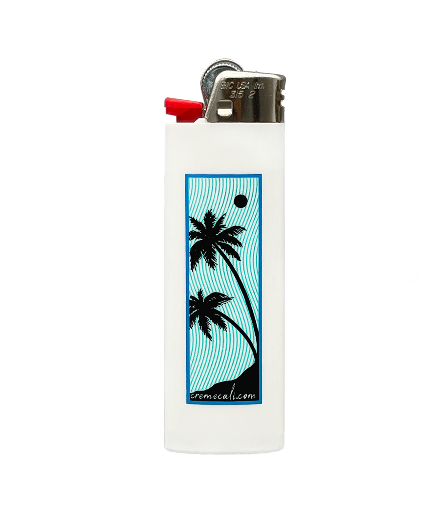 white lighter palm trees